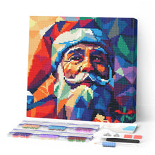 Laden Sie das Bild in den Galerie-Viewer, Mini Diamond Painting 25 x 25 cm - Polygon-Weihnachtsmann