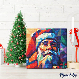 Mini Diamond Painting 25 x 25 cm - Polygon-Weihnachtsmann