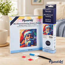 Laden Sie das Bild in den Galerie-Viewer, Mini Diamond Painting 25 x 25 cm - Polygon-Weihnachtsmann