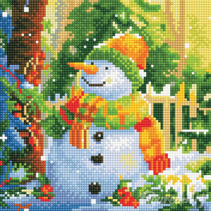 Mini Diamond Painting 25 x 25 cm - Fröhlicher Schneemann