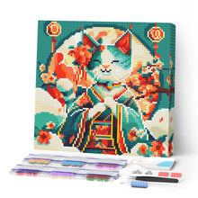 Laden Sie das Bild in den Galerie-Viewer, Mini Diamond Painting 25 x 25 cm - Japanische Katzenprinzessin
