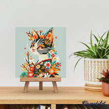 Laden Sie das Bild in den Galerie-Viewer, Mini Diamond Painting 25 x 25 cm - Florale Katze im Kimono