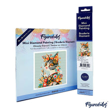 Laden Sie das Bild in den Galerie-Viewer, Mini Diamond Painting 25 x 25 cm - Florale Katze im Kimono