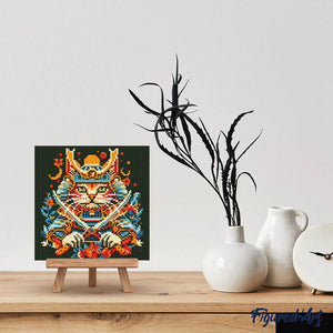 Mini Diamond Painting 25 x 25 cm - Samurai Katze