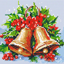 Laden Sie das Bild in den Galerie-Viewer, Mini Diamond Painting 25 x 25 cm - Weihnachtsglocken