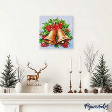 Laden Sie das Bild in den Galerie-Viewer, Mini Diamond Painting 25 x 25 cm - Weihnachtsglocken