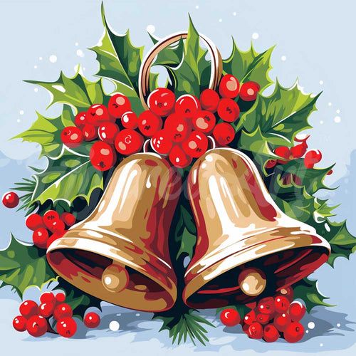 Mini Diamond Painting 25 x 25 cm - Weihnachtsglocken