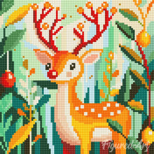 Laden Sie das Bild in den Galerie-Viewer, Mini Diamond Painting 25 x 25 cm - Goldenes Rentier