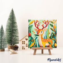 Laden Sie das Bild in den Galerie-Viewer, Mini Diamond Painting 25 x 25 cm - Goldenes Rentier