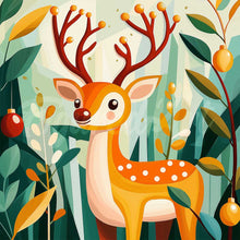 Laden Sie das Bild in den Galerie-Viewer, Mini Diamond Painting 25 x 25 cm - Goldenes Rentier