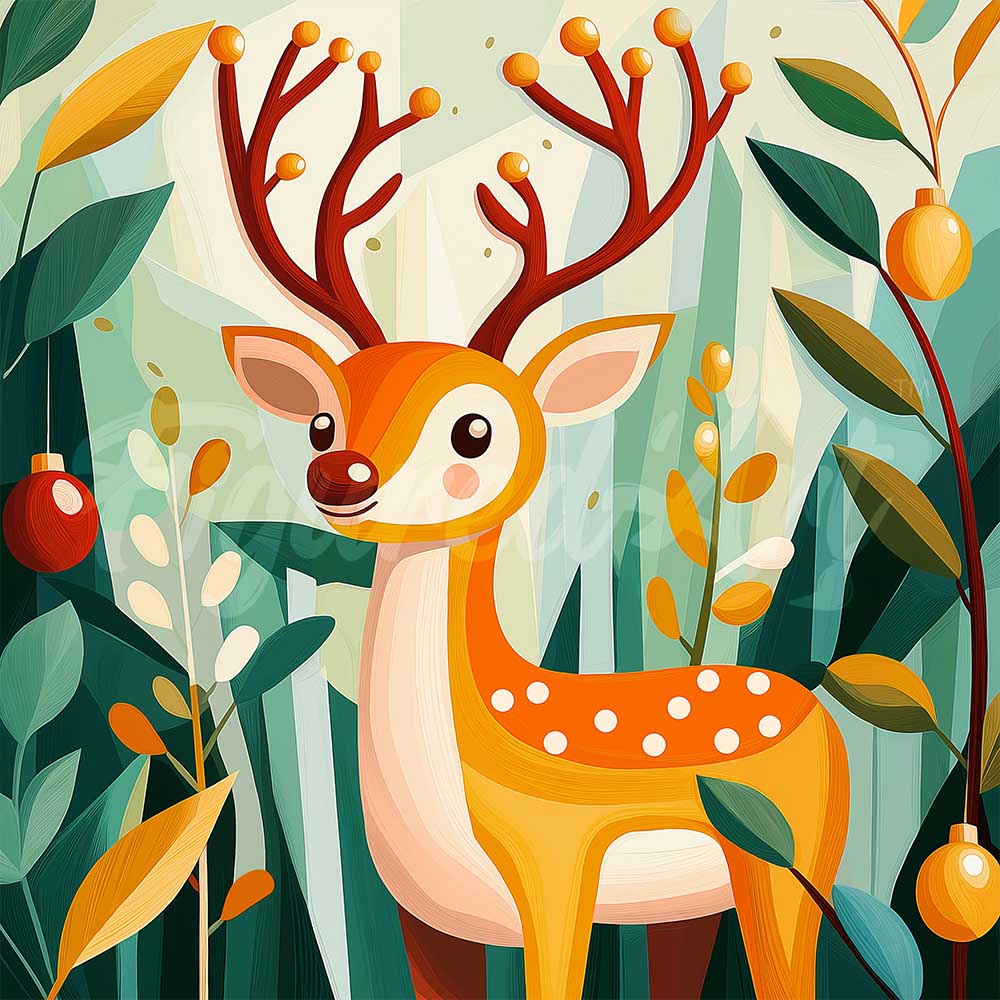 Mini Diamond Painting 25 x 25 cm - Goldenes Rentier