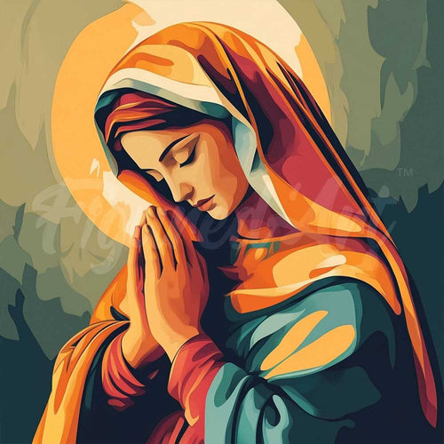 Mini Diamond Painting 25 x 25 cm - Betende Maria