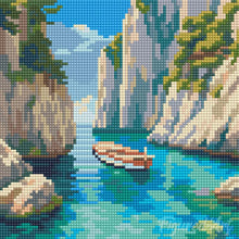 Laden Sie das Bild in den Galerie-Viewer, Mini Diamond Painting 25 x 25 cm - Friedliche Blaue Bucht