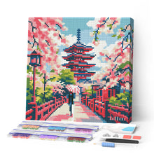 Laden Sie das Bild in den Galerie-Viewer, Mini Diamond Painting 25 x 25 cm Figured'Art - Kyoto in voller Blüte