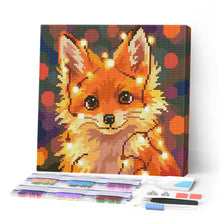 Laden Sie das Bild in den Galerie-Viewer, Mini Diamond Painting 25 x 25 cm Figured'Art - Kleiner Fuchs mit Glühbirnen