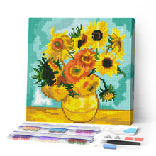 Laden Sie das Bild in den Galerie-Viewer, Mini Diamond Painting 25 x 25 cm Figured'Art - Van Gogh - Sonnenblumen