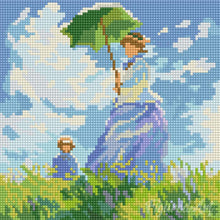 Laden Sie das Bild in den Galerie-Viewer, Mini Diamond Painting 25 x 25 cm - Der Spaziergang - Monet