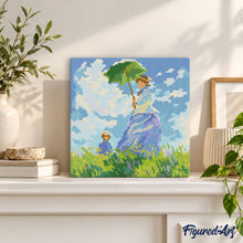 Laden Sie das Bild in den Galerie-Viewer, Mini Diamond Painting 25 x 25 cm - Der Spaziergang - Monet