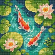 Laden Sie das Bild in den Galerie-Viewer, Mini Diamond Painting 25 x 25 cm - Koiteich