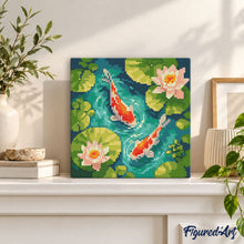 Laden Sie das Bild in den Galerie-Viewer, Mini Diamond Painting 25 x 25 cm - Koiteich