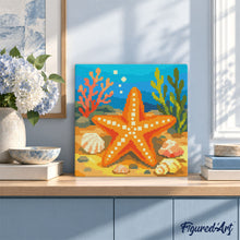 Laden Sie das Bild in den Galerie-Viewer, Mini Diamond Painting 25 x 25 cm - Seestern
