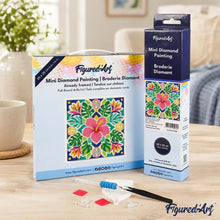 Laden Sie das Bild in den Galerie-Viewer, Mini Diamond Painting 25 x 25 cm - Hibiskus-Mandala