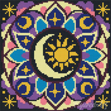 Laden Sie das Bild in den Galerie-Viewer, Mini Diamond Painting 25 x 25 cm - Himmlisches Mandala