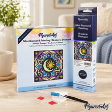 Laden Sie das Bild in den Galerie-Viewer, Mini Diamond Painting 25 x 25 cm - Himmlisches Mandala