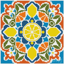 Laden Sie das Bild in den Galerie-Viewer, Mini Diamond Painting 25 x 25 cm - Zitrus-Mandala