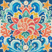 Laden Sie das Bild in den Galerie-Viewer, Mini Diamond Painting 25 x 25 cm - Muschel-Mandala