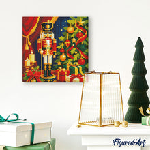 Laden Sie das Bild in den Galerie-Viewer, Mini Diamond Painting 25 x 25 cm - Weihnachts-Nussknacker