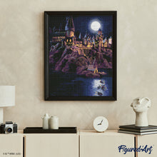Laden Sie das Bild in den Galerie-Viewer, Diamond Painting - Harry Potter - Hogwarts bei Nacht