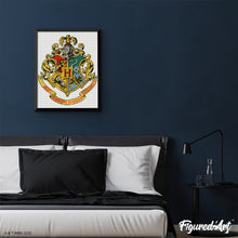 Laden Sie das Bild in den Galerie-Viewer, Diamond Painting - Hogwarts-Wappen - Harry Potter – 40 x 50 cm auf Keilrahmen gespannt
