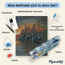 Laden Sie das Bild in den Galerie-Viewer, Diamond Painting - Hogwarts in Flammen - Harry Potter – 40 x 50 cm auf Keilrahmen gespannt