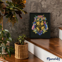 Laden Sie das Bild in den Galerie-Viewer, Diamond Painting - Harry Potter - Blumenwappen von Hogwarts