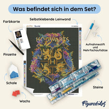 Laden Sie das Bild in den Galerie-Viewer, Diamond Painting - Harry Potter - Blumenwappen von Hogwarts