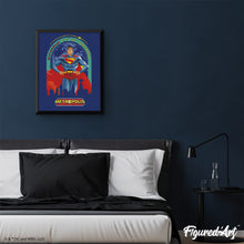 Laden Sie das Bild in den Galerie-Viewer, Diamond Painting - Superman - Stadt der Zukunft – 40 x 50 cm auf Keilrahmen gespannt