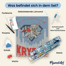 Laden Sie das Bild in den Galerie-Viewer, Diamond Painting - Krypto im Flug - Superman – 40 x 50 cm auf Keilrahmen gespannt