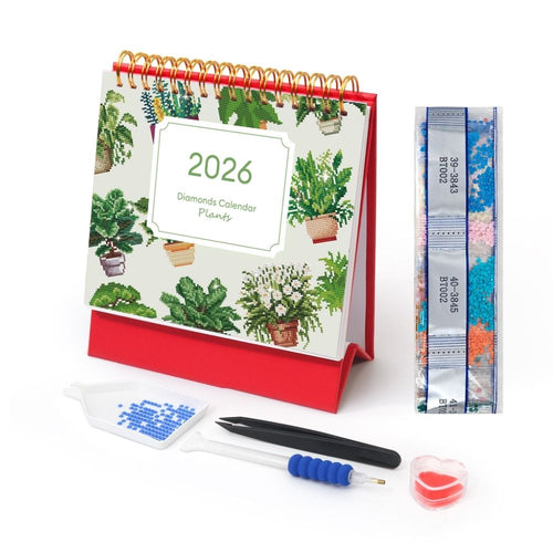 Diamond Painting Kalender 2026 – Zimmerpflanzen im Topf Figured'Art
