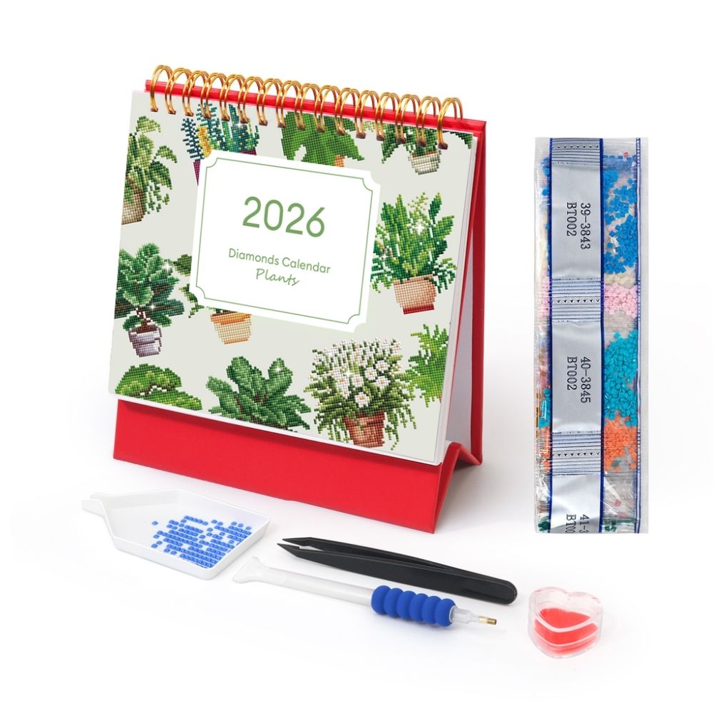 Diamond Painting Kalender 2026 – Zimmerpflanzen im Topf Figured'Art