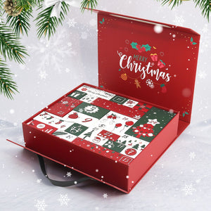 Diamond Painting Adventskalender 2025 - 24 Türchen für einen Glanz-Countdown (Rot)