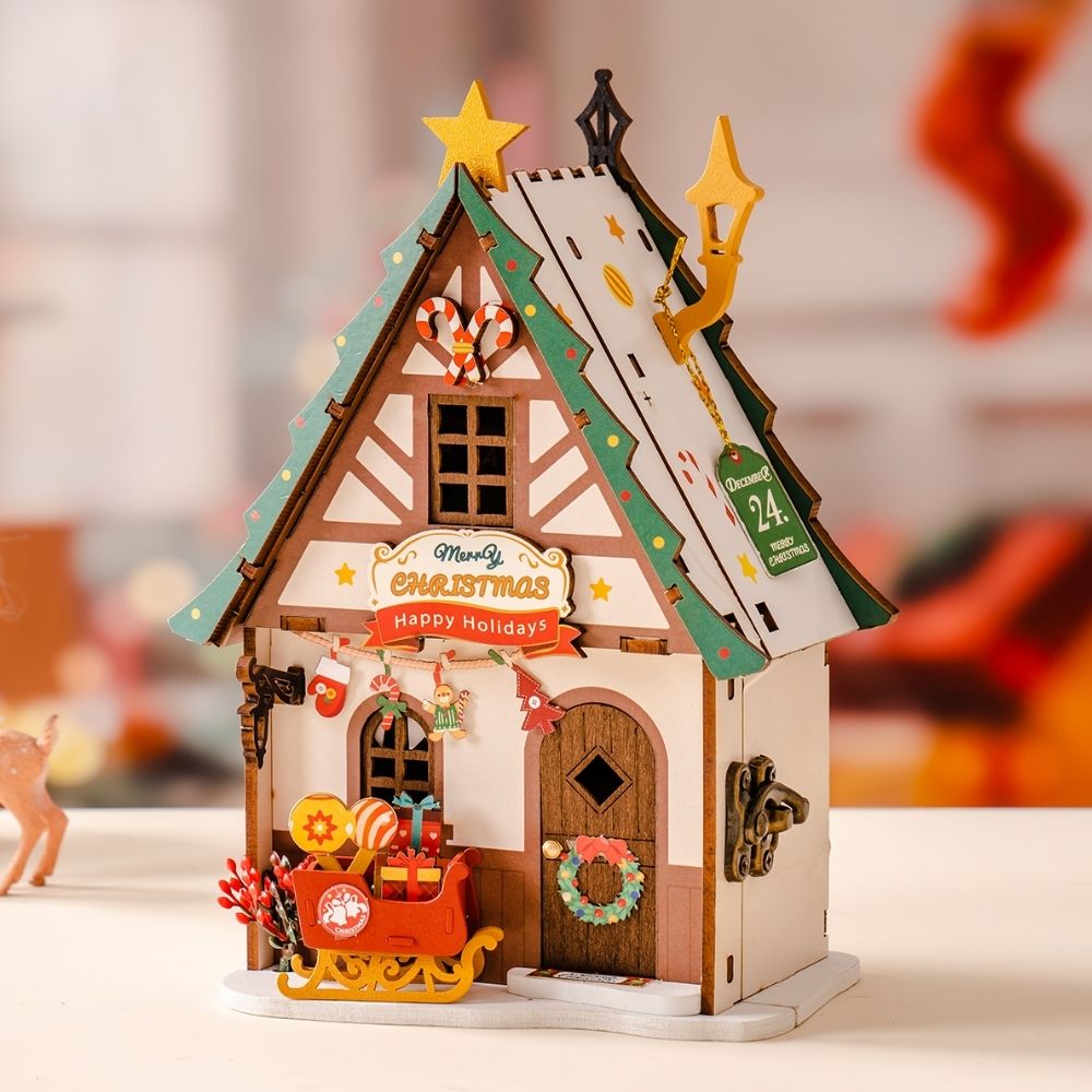 Miniaturhaus - Funkelndes Weihnachtsheim