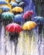 Laden Sie das Bild in den Galerie-Viewer, Diamond Painting – Regenschirme im Regen