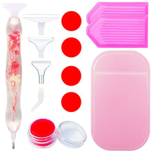 Laden Sie das Bild in den Galerie-Viewer, Premium-Stift Ergonomisch Diamond Painting mit Blumen Rosa