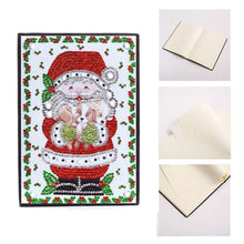 Laden Sie das Bild in den Galerie-Viewer, Notizbuch Diamond Painting Weihnachtsmann mit Welpen