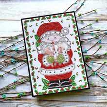 Laden Sie das Bild in den Galerie-Viewer, Notizbuch Diamond Painting Weihnachtsmann mit Welpen
