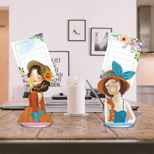 Laden Sie das Bild in den Galerie-Viewer, Notizhalter Diamond Painting Frauen mit Set 2 Stück