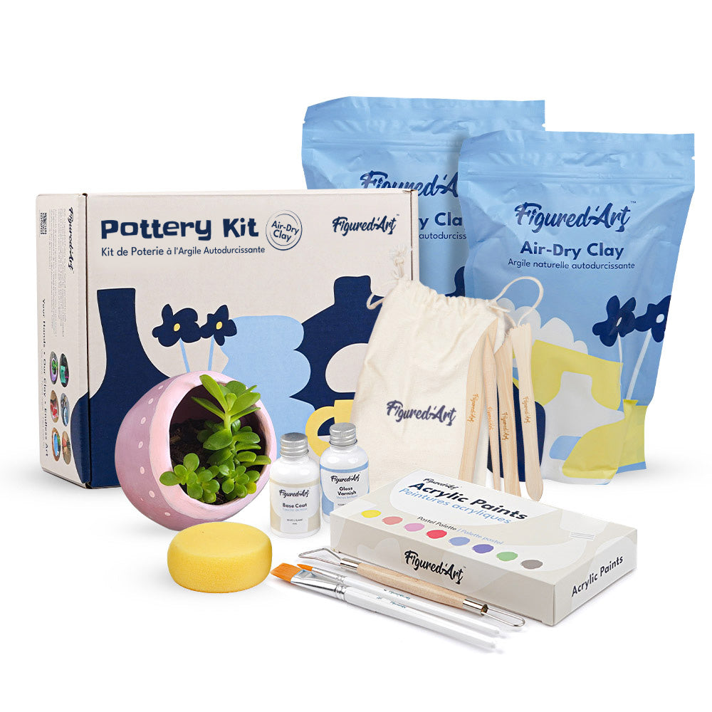 Töpferset mit lufttrocknendem Ton - Perfekt für zu Hause