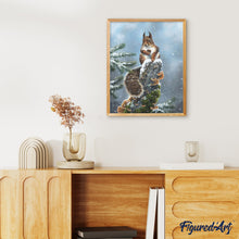 Laden Sie das Bild in den Galerie-Viewer, Malen nach Zahlen für Erwachsene | Thronendes Eichhörnchen | Figured'Art