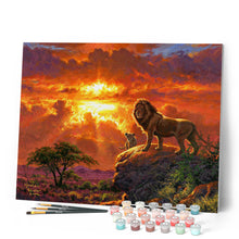 Laden Sie das Bild in den Galerie-Viewer, Malen nach Zahlen für Erwachsene | Löwe und Sonnenuntergang | Figured'Art